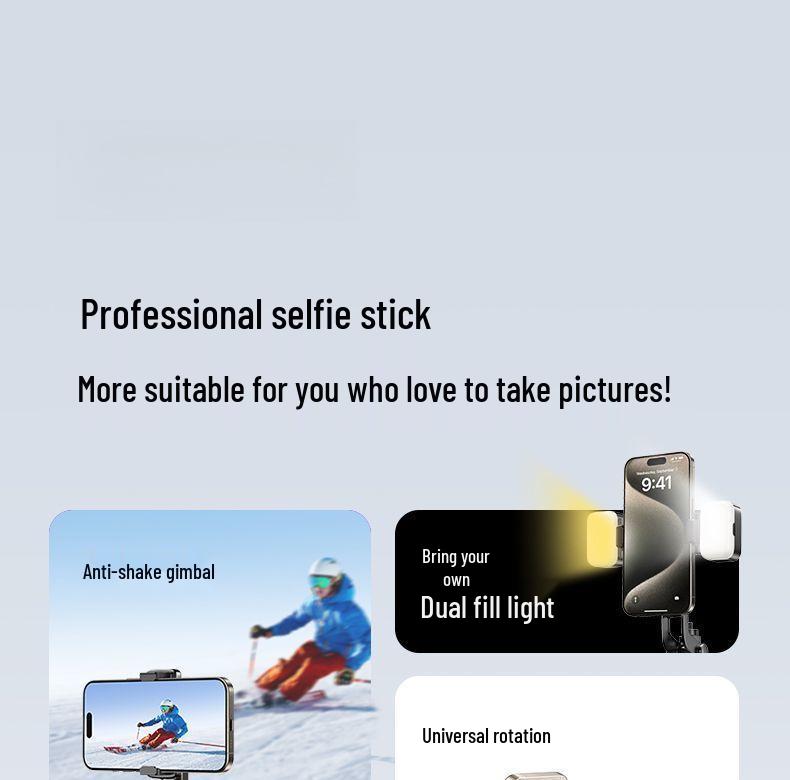 2025 Anti-Wackel Tragbarer Selfie-Stick & Handyhalter für Bodenfotografie