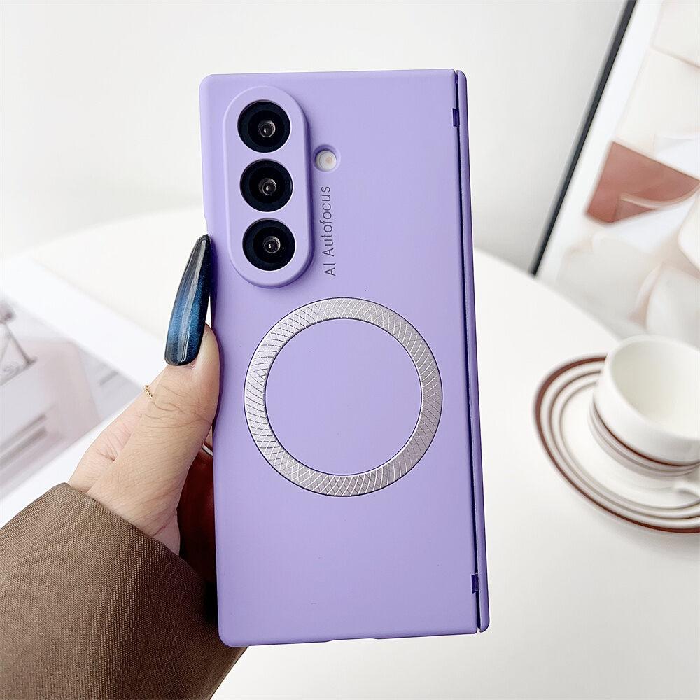 Flip Case for Samsung Galaxy Z Fold7 Fold6 Fold5 Magsafe,with Hinge Protection & Magnetic Adsorption Shockproof Hard Shell Cover Phone Bumpers