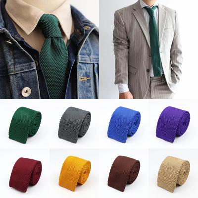 Herren, einfarbig, Strickkrawatte, Freizeit, schmale Krawatten, Hochzeit, Business,
