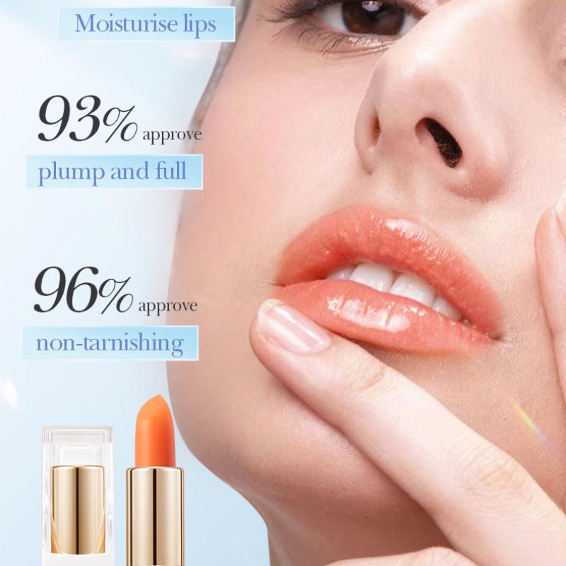 2 Color Temperature Change Hydrating Lipstick Glossy Texture Delicate Lasting Not Easy To Decolorize