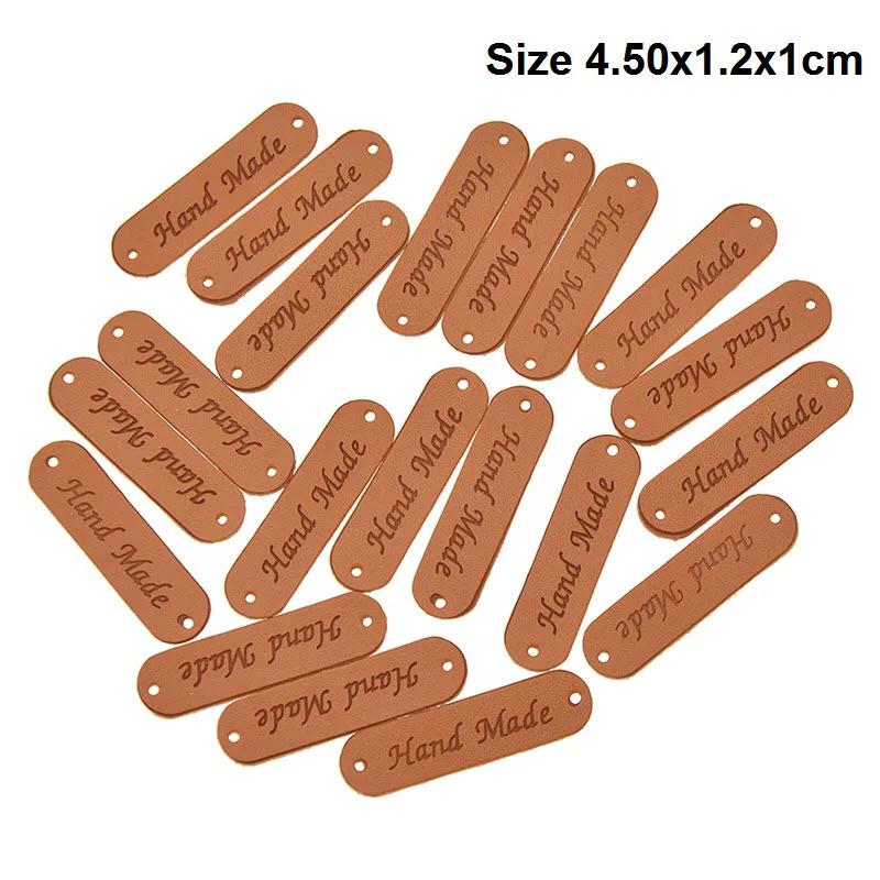20Pcs Handmade Leather Labels For Clothes Garment PU Tags Labels Sewing Accessories