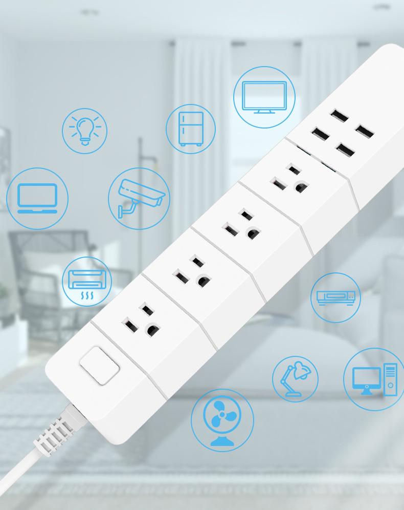 Tuya Smart WiFi Power Strip with USB and High-Power Air Conditioner Compatibility