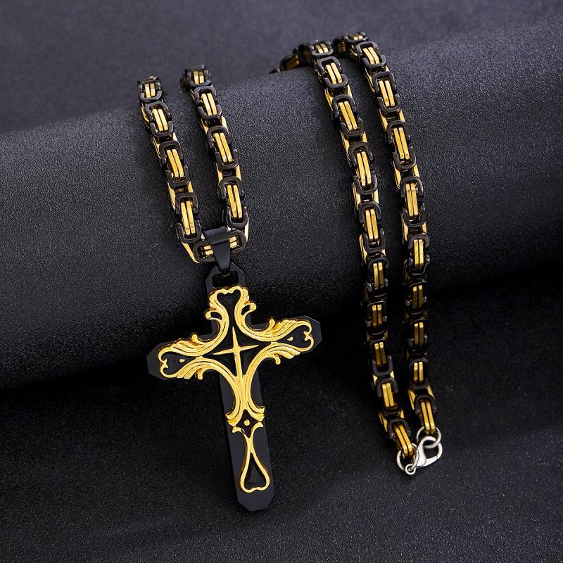 Trendy Multi-Color Enamel Cross Layered Pendant Necklace