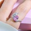 Fashion Personality Rice Simulation Emerald Ring Women'S Niche Personality Light Luxury Zircon Treasure Ring Jewelry