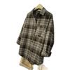 Women's Plaid Flannel Shirt Oversized Casual Button-Up Long Sleeve Blouse