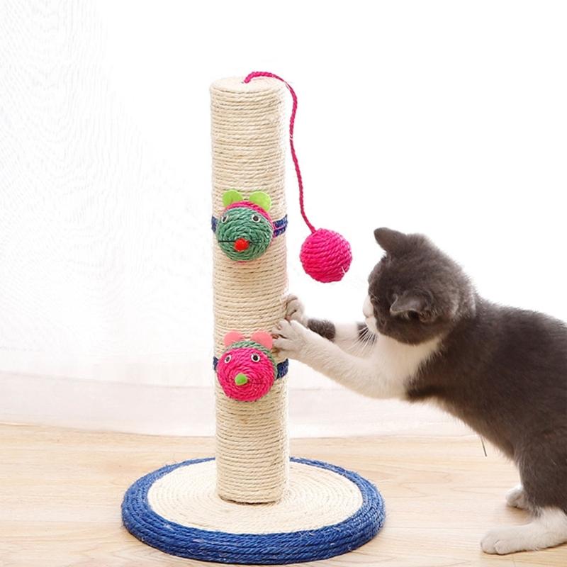Cats Scratcher Post Toy Pet Sisal Rope Kitten Scratching Post Climbing Tree Scratching Tree Toy Cat Entertainment Toy