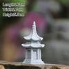 Vintage Zen Miniature Sand Stone Tower Pavilion Ornaments Lantern Figurines Japanese Garden Bonsai Rockery Lanscaping Home Decor