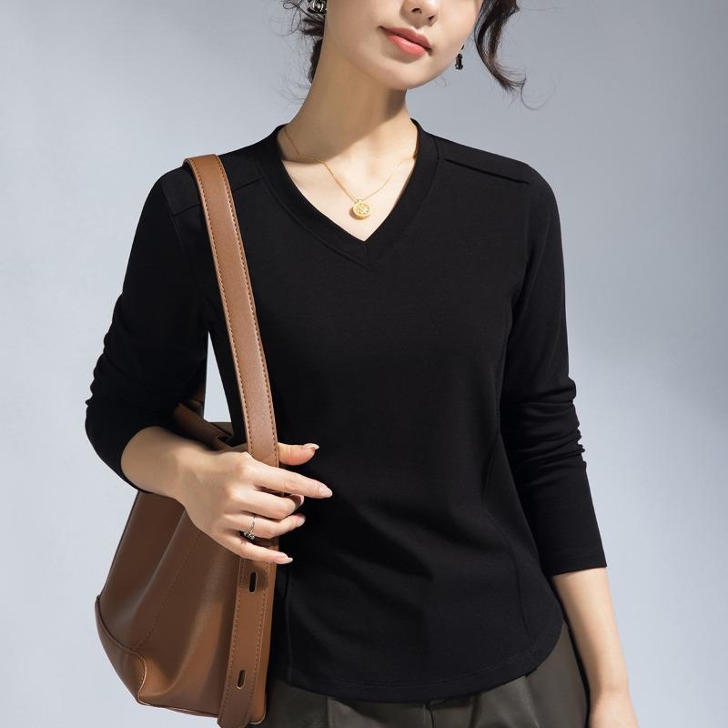 Women's clothing [Summer Mask t] Deconstruction and slim short multi-color bottoming shirt long-sleeved women's top