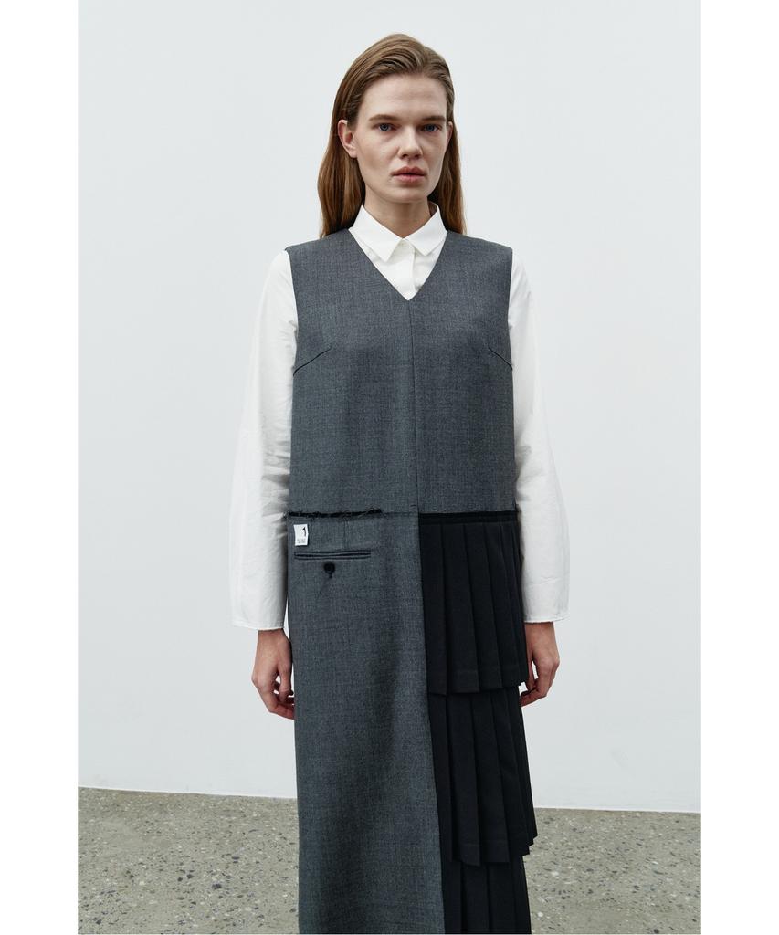 Recorde Pleats Layered Sleeveless Dress Rqdaa25540Gyx