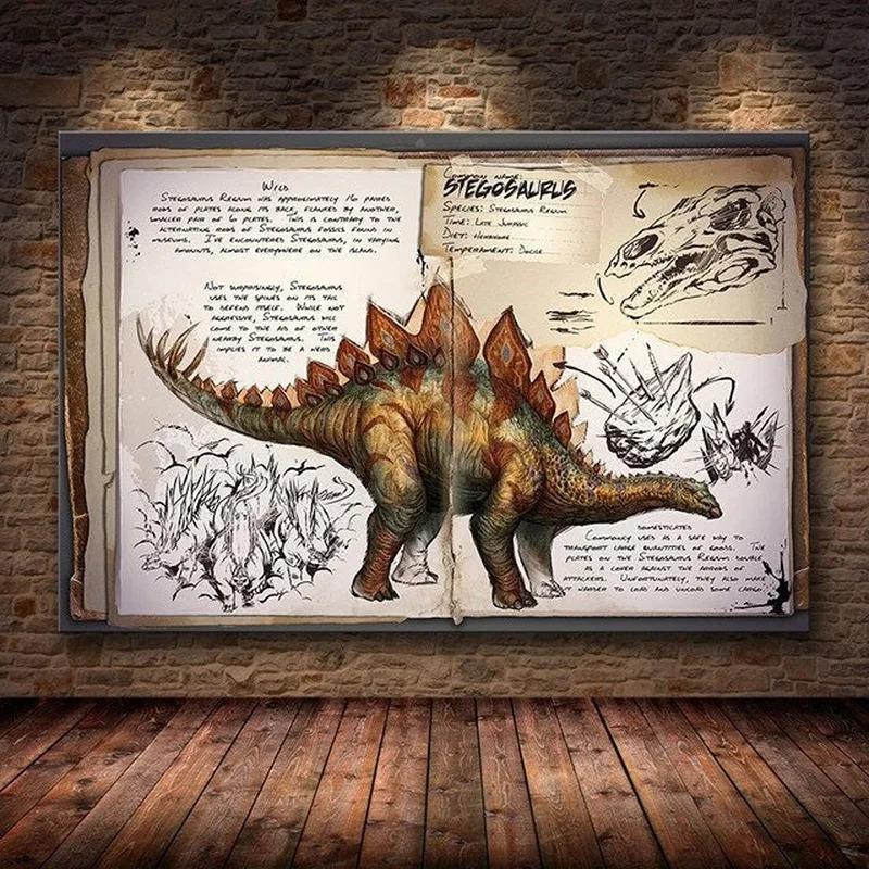 Modułowy Płócienny Ark Survival Evolved Obrazy Malarstwo Gra Survivalowa Wystrój Domu Druk Plakat Dinozaura Salon Nowoczesna Sztuka Ścienna