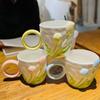Tulip ceramic mug with lid spoon milk coffee cup girls water cup high value cup office home