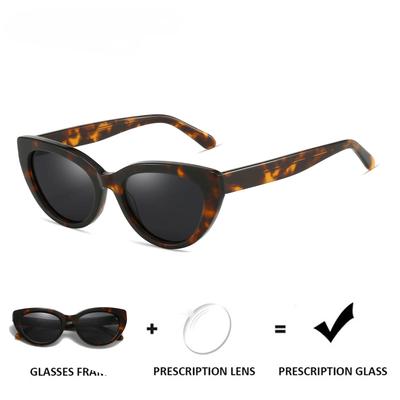Fashion Cateye Prescription Sunglasses Women Handmade Acetate Myopia/Progressive Sun Glasses Polarized Optical Shade