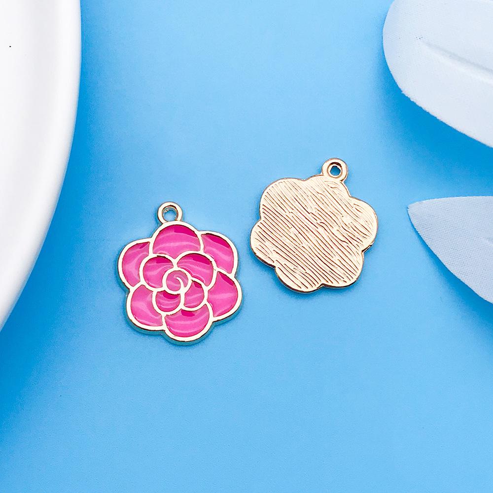30 Cartoon Alloy Jewelry Pendants: Rose Red Drip Oil for DIY Bracelet and Handbag Accessories
