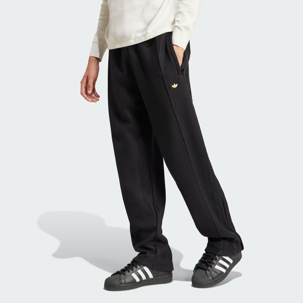 Adidas Originals Track Joggers Comfortable Soft Striped Loose Retro Sports Knit Pants Men Joggers Black IY0426