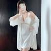 Suspender two-piece set summer new thin ice silk suspender skirt lace with chest pad backless sexy home women's pajamas