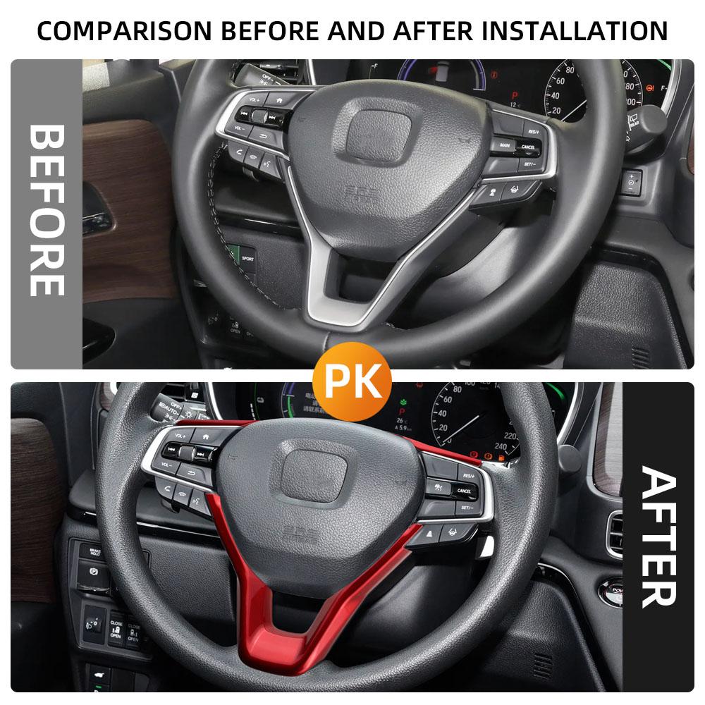 For Honda Accord 2018 - 2026 City 2020 - 2026 Steering Wheel Panel Trim Sticker Decoration Cover Car Interior Accessories