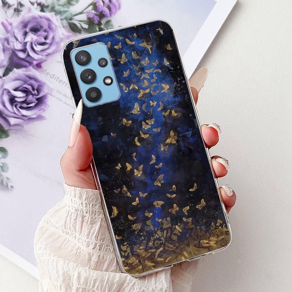 For Samsung A32 5G Case SM-A326B Clear Cute Cat Fashion Funny Painted Back Cover For Samsung Galaxy M32 5G Phone Case SM- M326B
