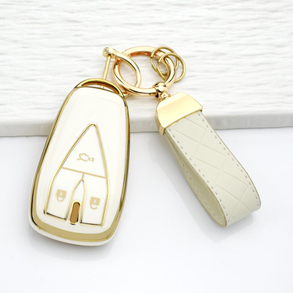 Tpu Car Key Case Cover For Changan Cs75 Plus Cs55 Plus Cs35 Plus Unit Unik Oshan X7 X5 3 Buttons Anti-Scratch Key Holder Keyring