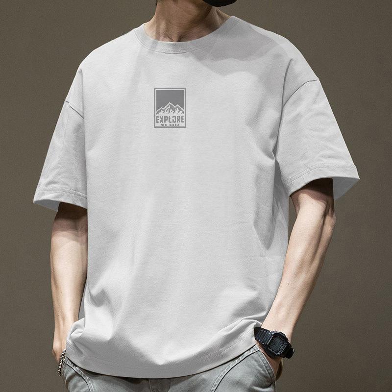 Minimalist Sportwear Tees Printed Short Sleeved T-shirt for Men Cotton Summer Tops