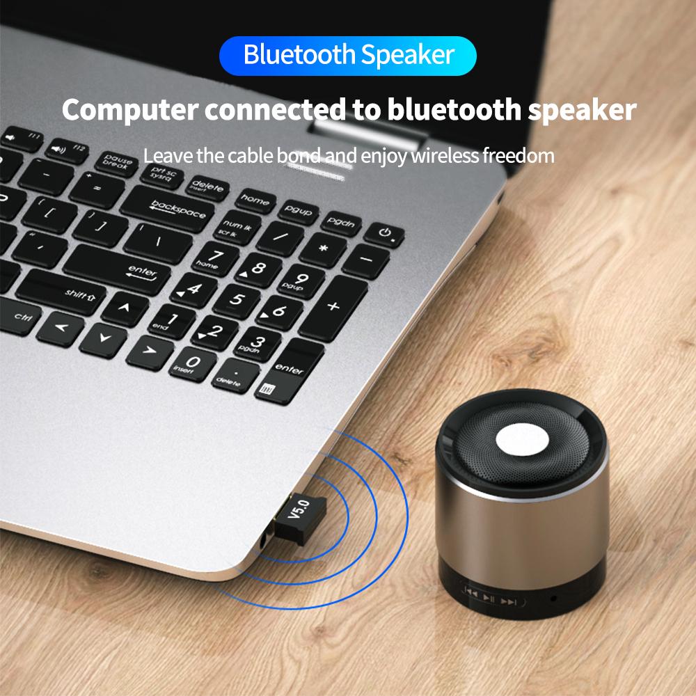 2-in-1 USB Wireless Bluetooth Adapter BT 5.0 Wireless Dongle Music Audio Receiver Transmitter for Speaker Mouse Laptop Gamepad