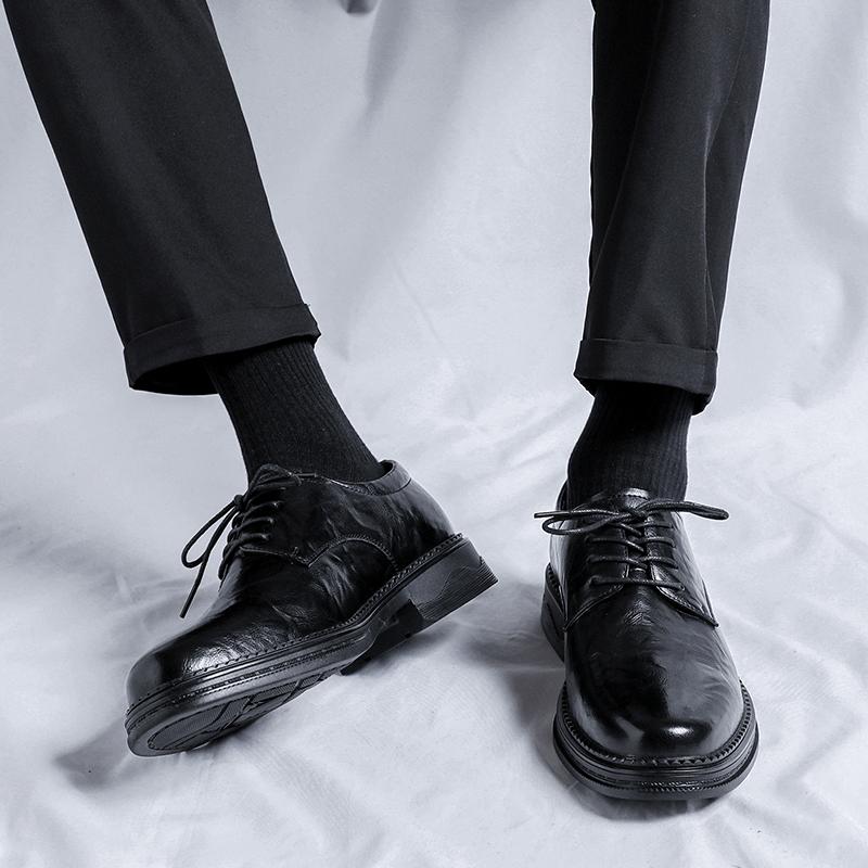 Fashion 2024 New Business Men's Casual Leather Shoes Breathable Soft Sole Anti-slip Wearable Driving Shoes for Men Lace-up Male Sneakers