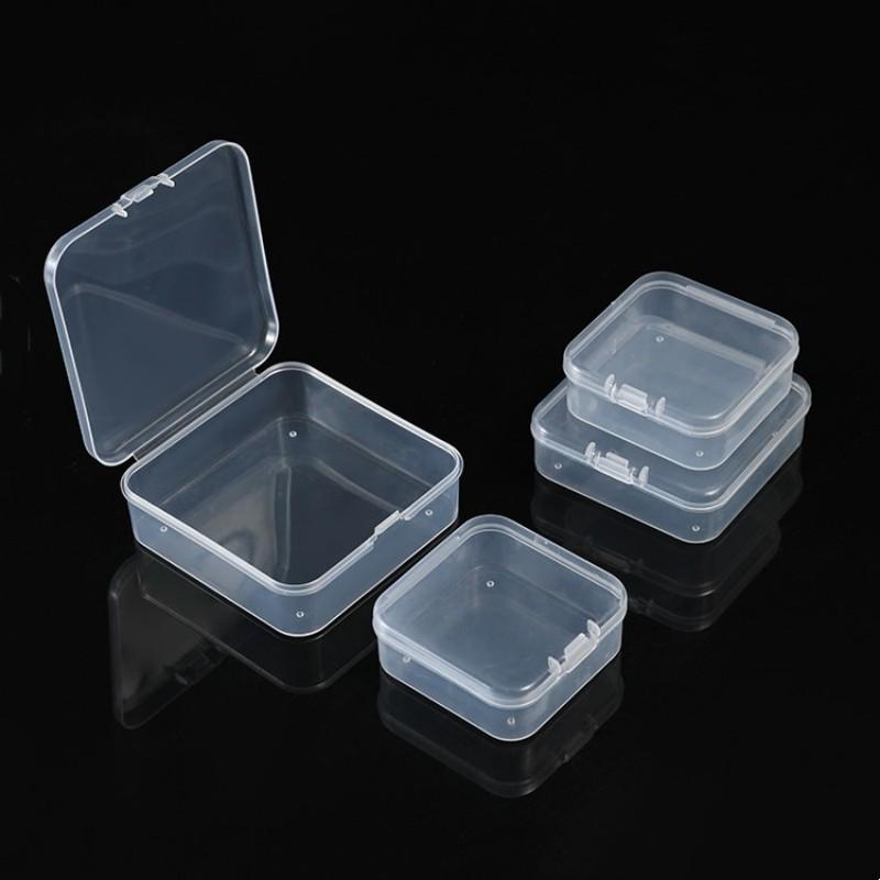 Square pp plastic fishing hook box, semi-transparent square packaging box, small parts organizer