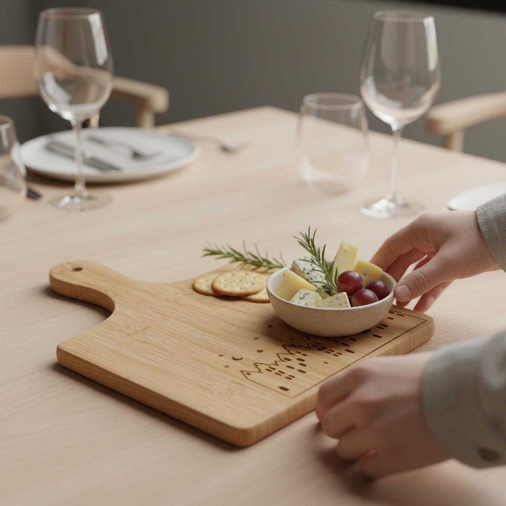 Natural Bamboo Cutting And Serving Board 30×20×1.5 Cm