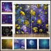 Curtains Gradual Change Smudge Twelve Constellations 3D Digital Printing Blackout Curtain Punching