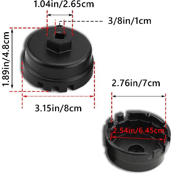 Oil Filter Cap Wrench Removal Tool Suitable For 4 Runner, RAV4, Highlander And More. Oil Filter Wrench For 2.5-5.7L Engine With Cartridge Style Oil