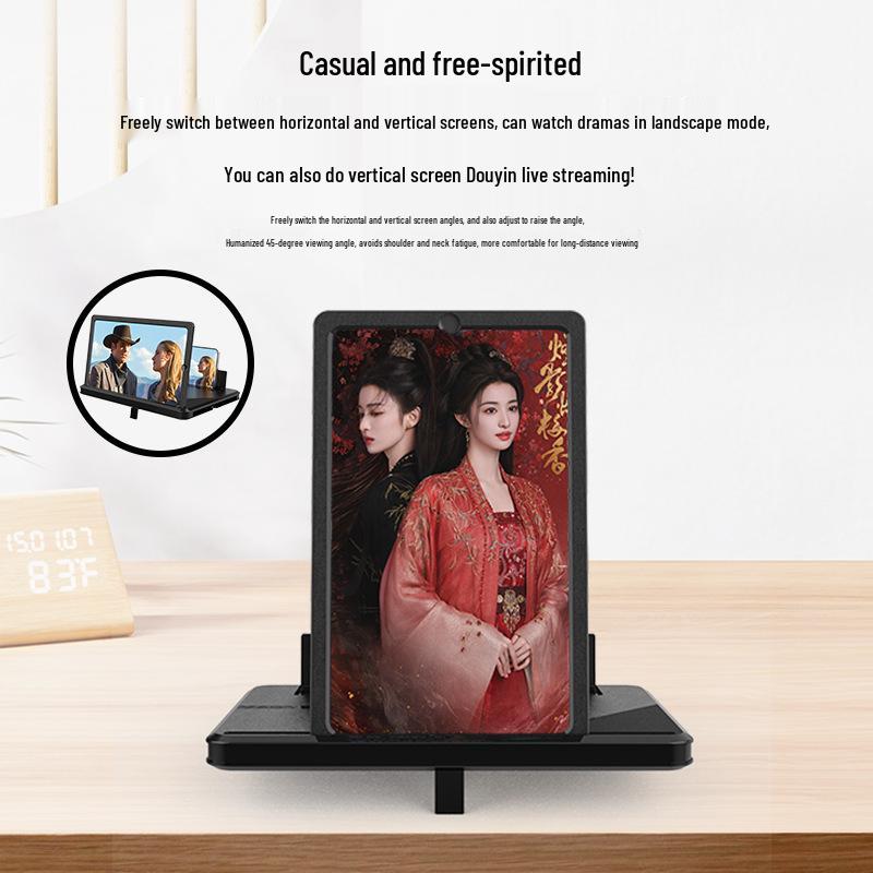 Ultra-Clear Vertical & Horizontal Phone Screen Magnifier with Eye Protection Tablet-Style Bracket
