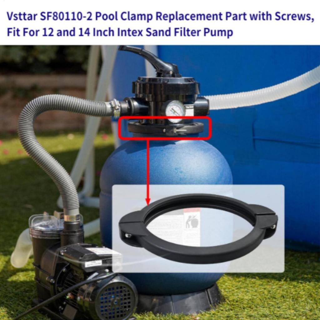 Pool Filter Clamp for 12 and 14 Inch Pump Clamp Flange Sand Filter Valve Clamp Pool Sand Filter Replacement Parts Accessories