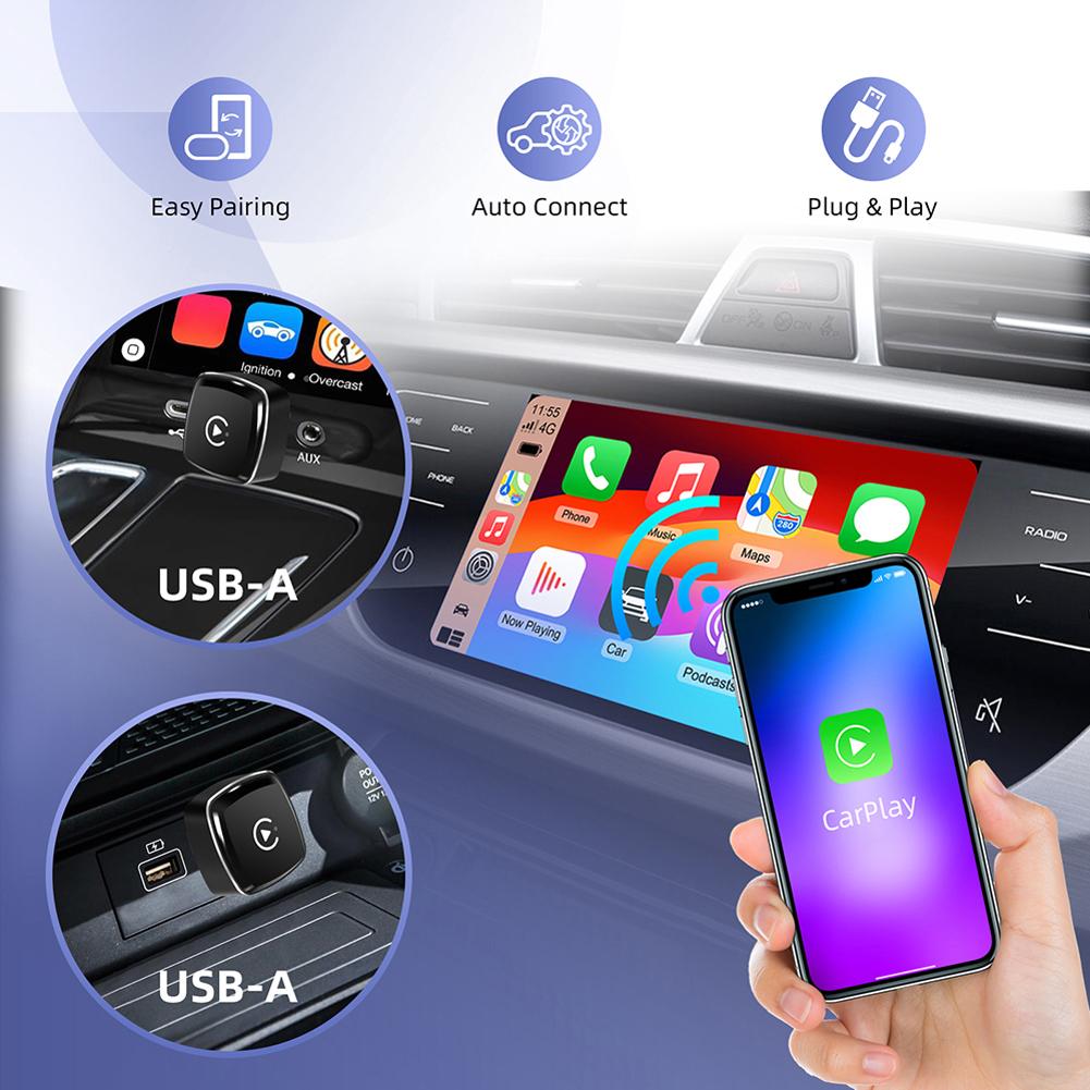 2 in 1 Wireless CarPlay Android Auto Adapter Smart Box Convert Wired To Wireless Smart USB Dongle for Factory Wired CarPlay Cars