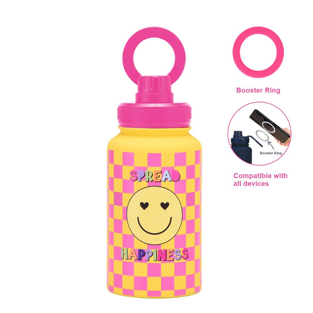 650Ml Large Mouth Thermos Cup Stainless Steel Sports Water Cup Mobile Phone Magnetic Suction Bracket With Printed Water Cup