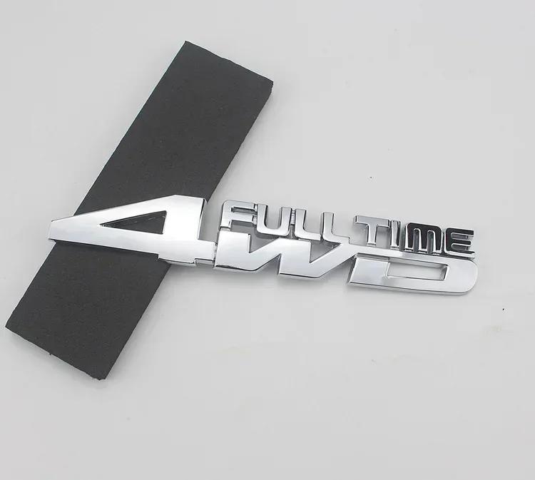 3D Metal 4WD FULL TIME Side Fender Emblem Rear Trunk Boot Badge Sticker Decals For Jeep Honda Ford Toyota Land Cruiser AMS1