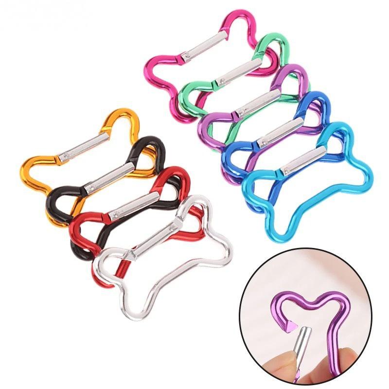 Colored Aluminum Bone-Shaped Carabiner Keychain - Dog Bone Gift Accessory