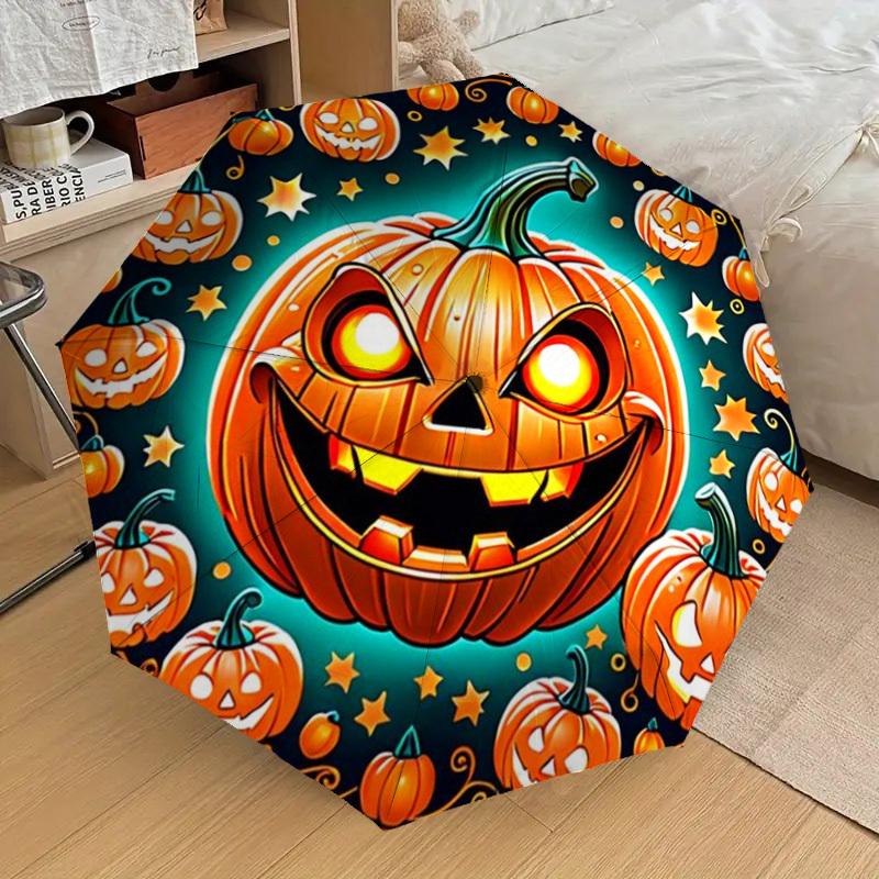 

1pc Halloween Decorations Fashionable Automatic Opening/Closing Folding Umbrella with 8 Iron Bones, Plastic Handle yy251015090