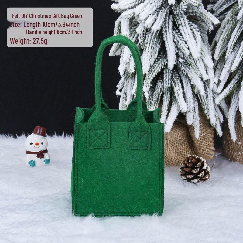 Creative Christmas Eve Apple Candy Bag - Felt DIY Tote for Kids