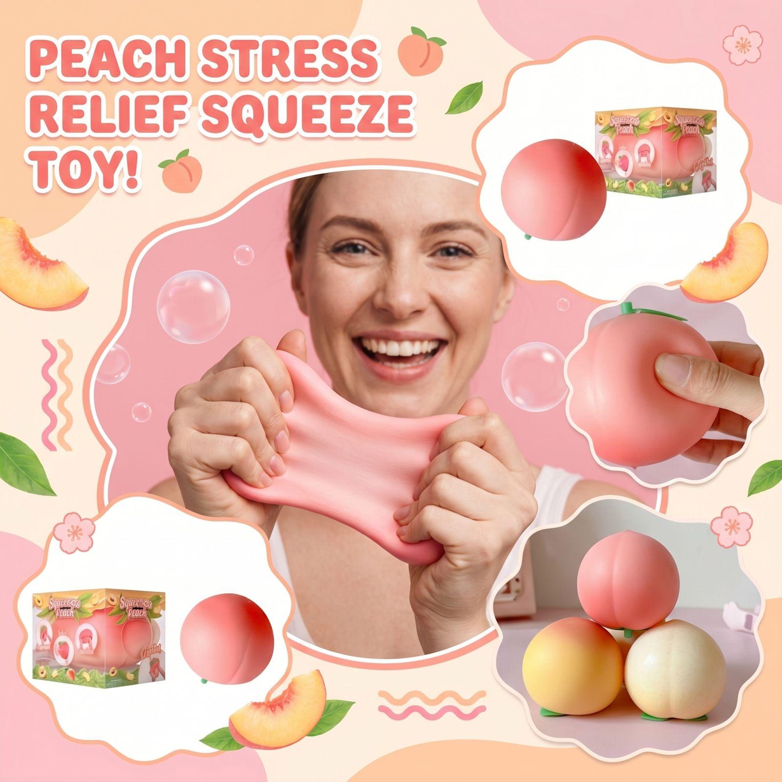 

Decompression Simulation Peach Venting Tool Big Peach Pinch Music Q Soft Slow Decompression And Stress Relief Toy. One Size розовый
