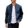 European and American Men's Suede Zipper Stand Collar Jacket for Spring and Autumn