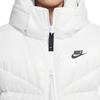 Nike Logo Print Solid Color Warm Long Hooded Down Jacket Women Outerwear White DH4082-100