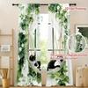 2 Pcs Hanging Basket Cat Print Curtains,suitable for Bedroom,living Room Kitchen Decoration,home Decoration,window Decoration
