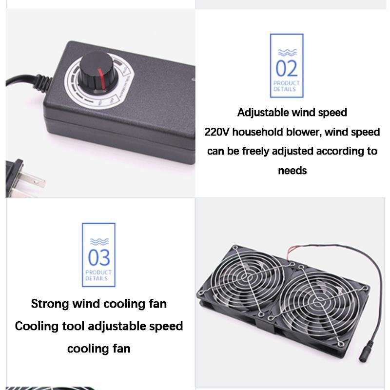 12V DC 120mm 3000RPM Fan 12025 Cooling AC Power Controller 12cm 220V Btc Machine Chassis Workstation Cabinet Radiator Server