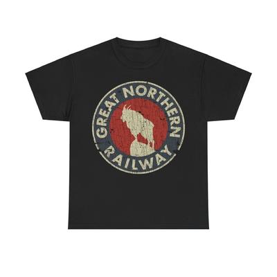 Great Northern Railway 1889 Railroad Distressed Print T-shirt