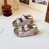 Kids Cork Footbed Sandals Summer Breathable Open Toe Beach Slides Boys Girls Comfortable Casual Shoes