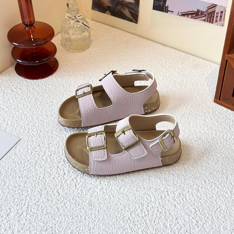Kids Cork Footbed Sandals Summer Breathable Open Toe Beach Slides Boys Girls Comfortable Casual Shoes