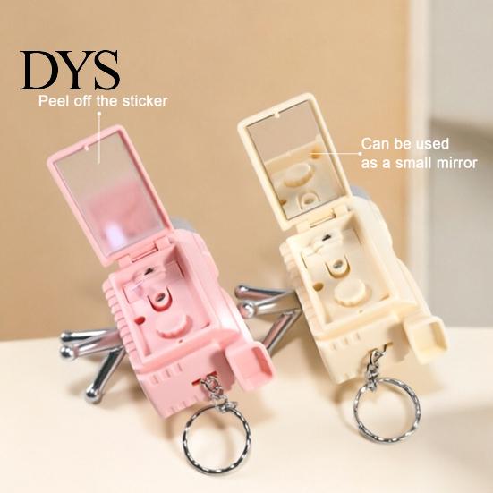 Emergency Makeup Mirror Mini Projector Keychain for Kids Cute Camera Toy with 16 Patterns Light Foldable Stand & Creative Small Gift Students