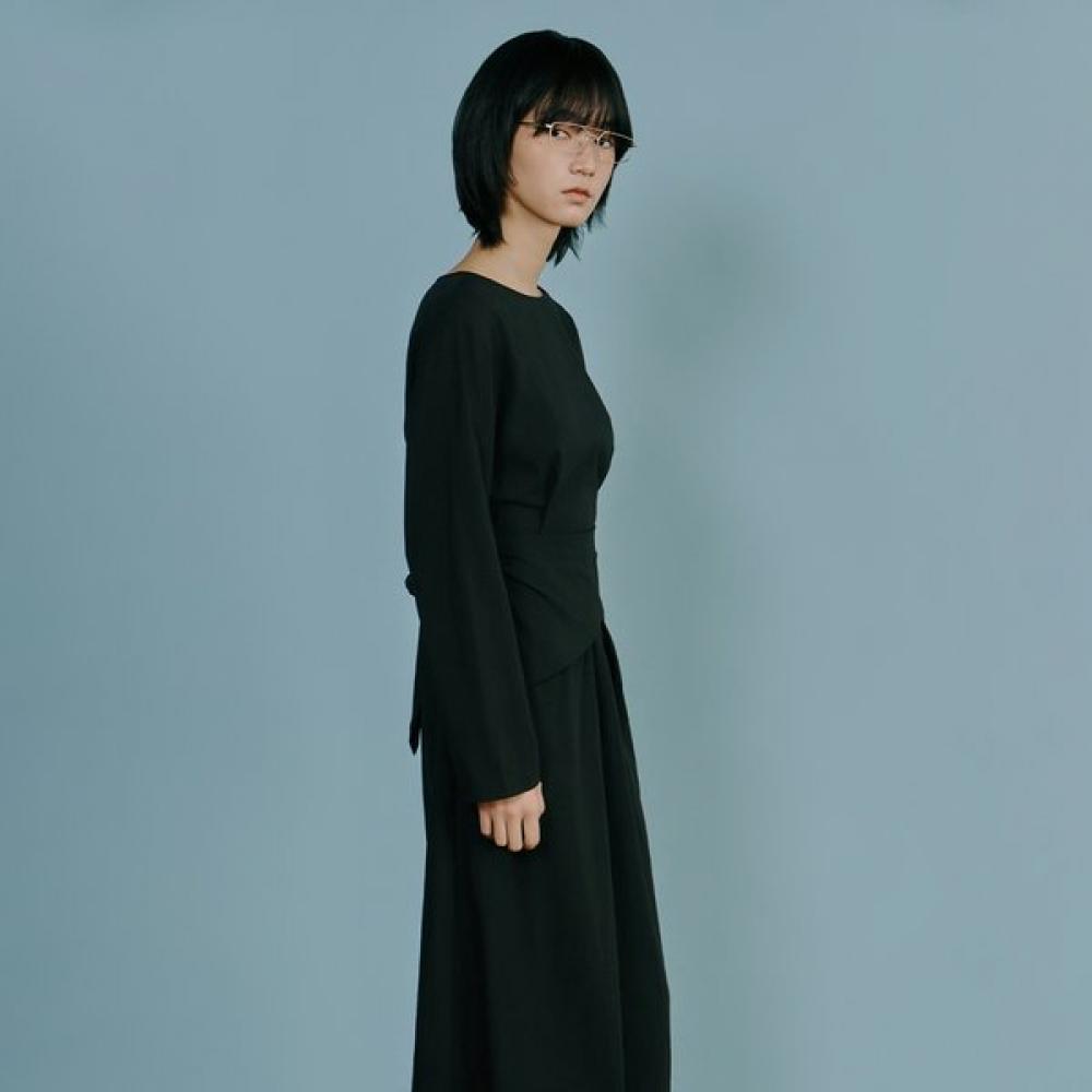 Round Neck Long Sleeve Long Dress As1wo360