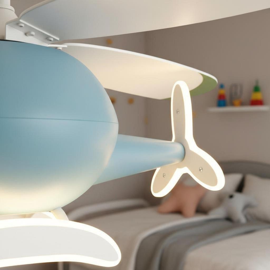 Kids Overhead Fan Light Strong Air Movement Airplane Combined