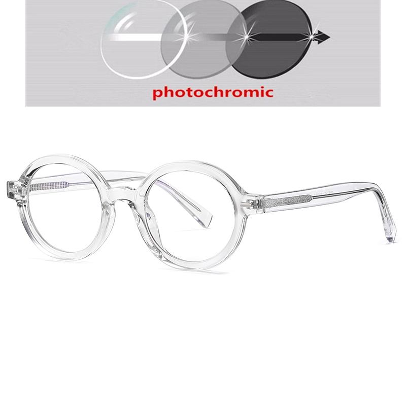 Women Men Anti Blue Rays Round Prescription Glasses For The Nearsighted Rivet Frame Student Myopes Lunettes 0 -0.5 -0.75 To -6.0