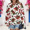 Women Plus Size Round Neck Long Sleeve Ribbed Cuffs Sun Moon Butterfly Print Light Blue Sweatshirt